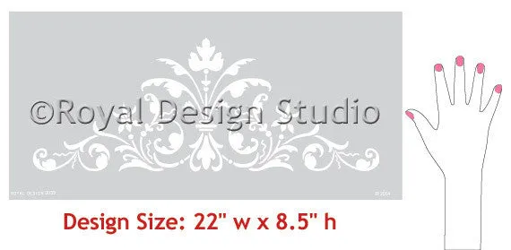 Renaissance Door Crown Classic Panel Stencil