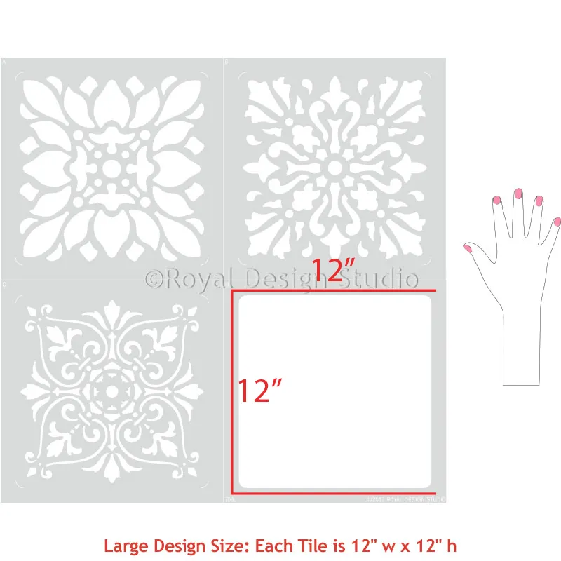 Renaissance Tile Stencils Set A