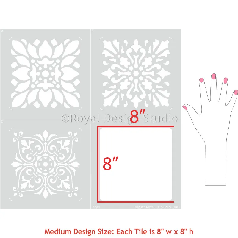Renaissance Tile Stencils Set A