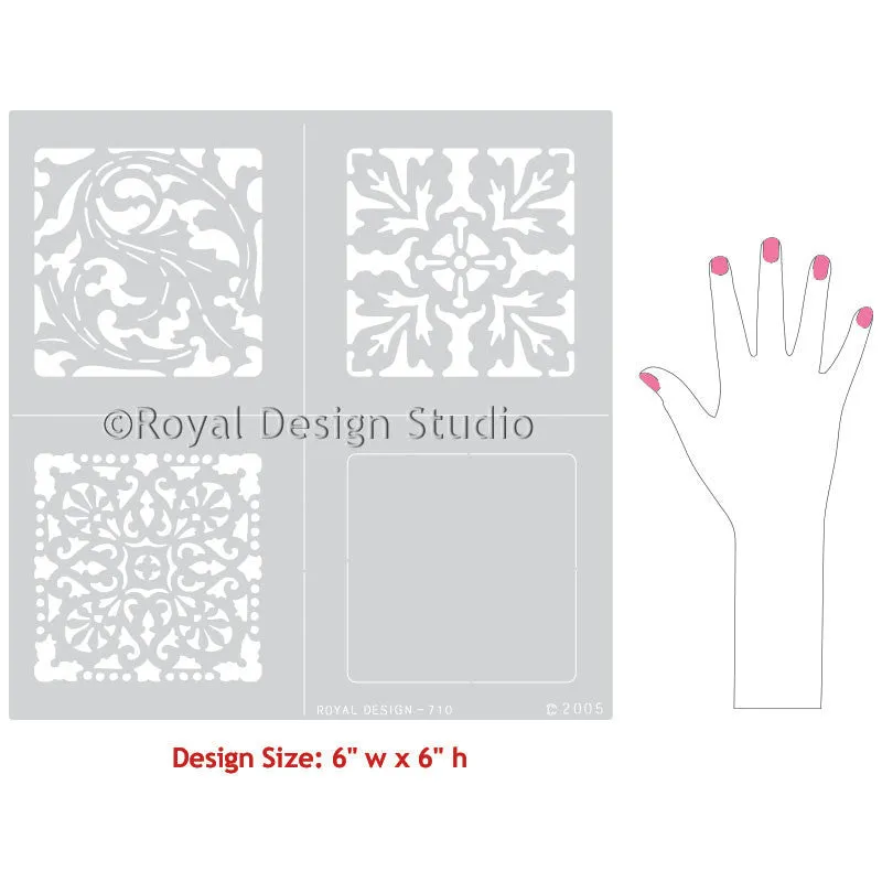 Renaissance Tile Stencils Set B