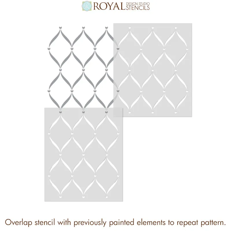 Ribbon Lattice Wall Stencil