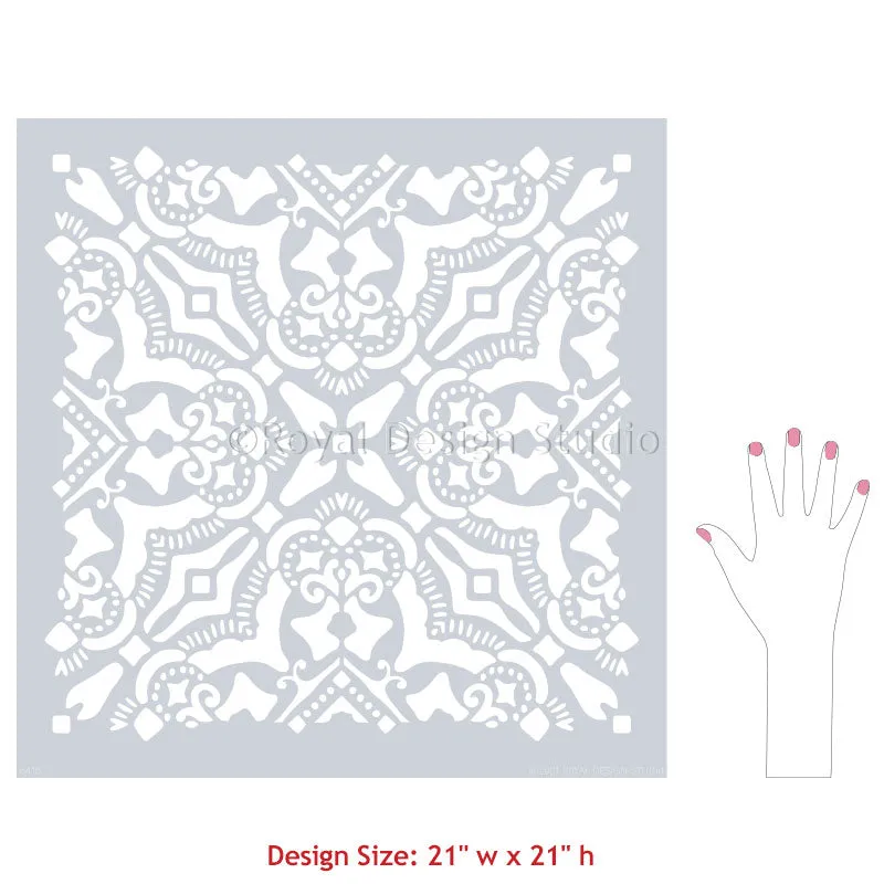 Rosa Tile Stencil
