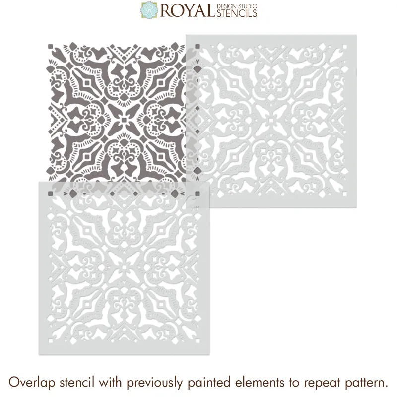 Rosa Tile Stencil