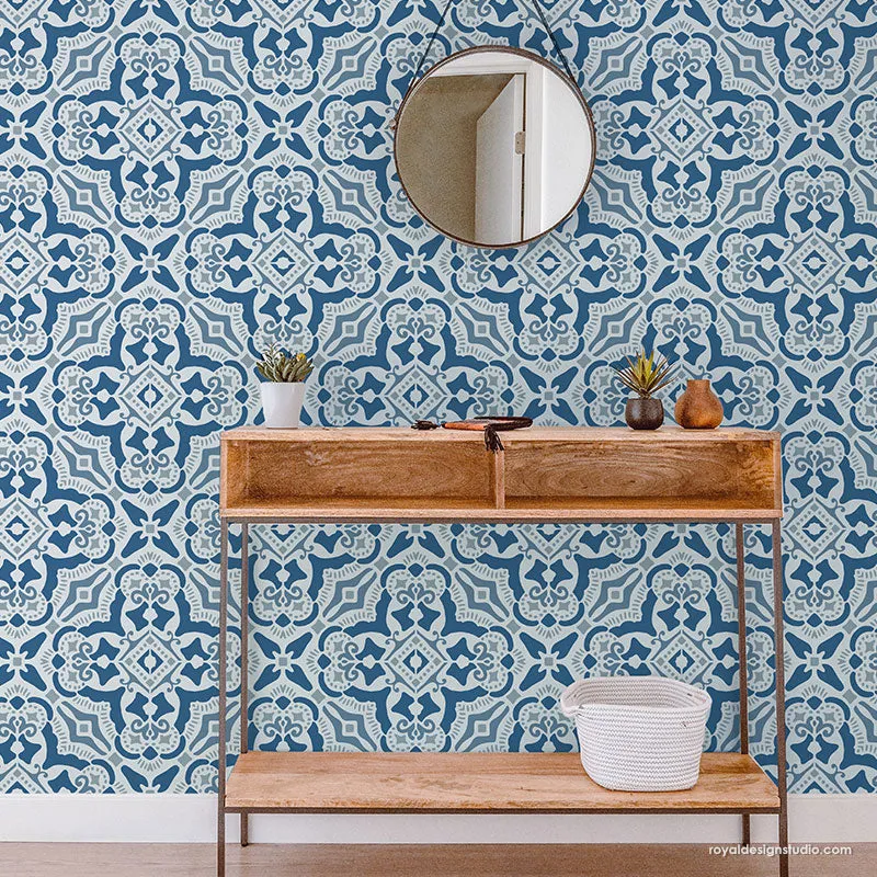 Rosa Tile Stencil