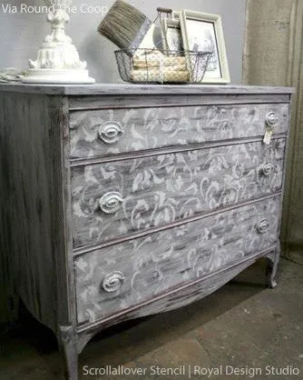 Scrollallover Furniture Stencil