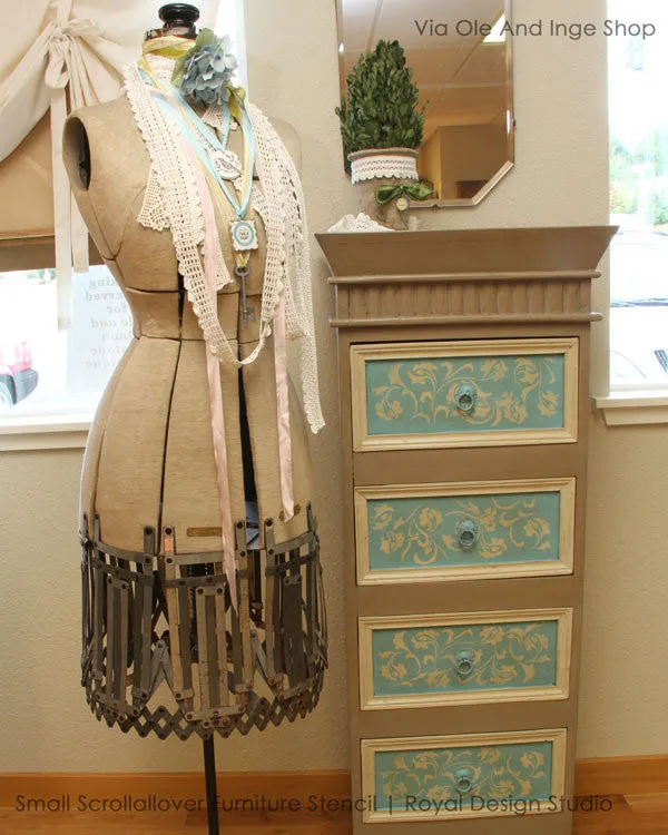 Scrollallover Furniture Stencil