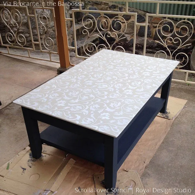 Scrollallover Furniture Stencil