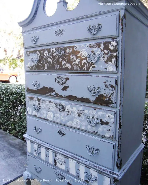 Scrollallover Furniture Stencil