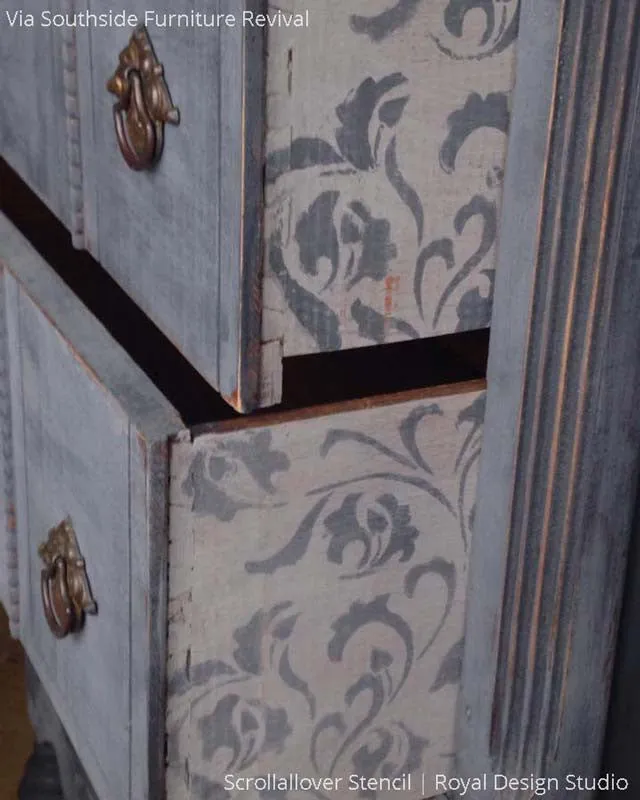 Scrollallover Furniture Stencil