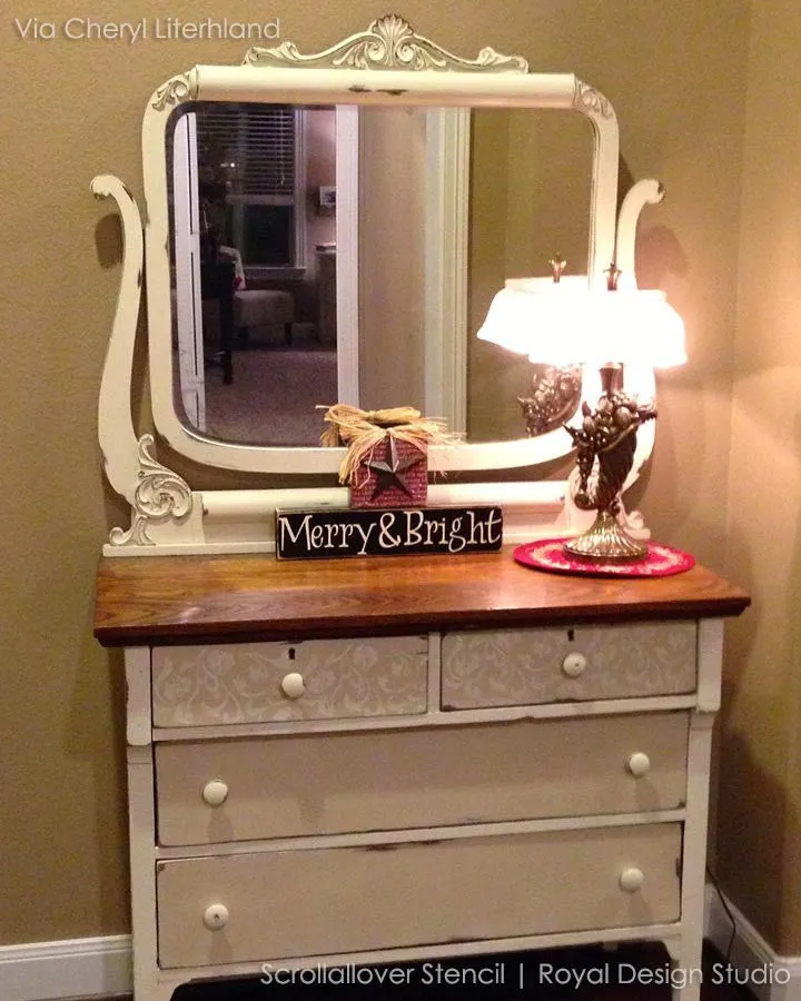 Scrollallover Furniture Stencil