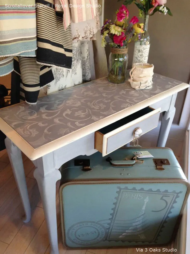 Scrollallover Furniture Stencil