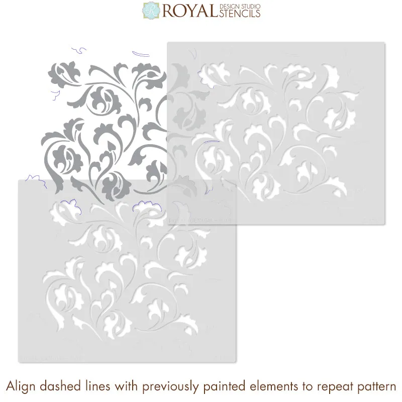 Scrollallover Furniture Stencil
