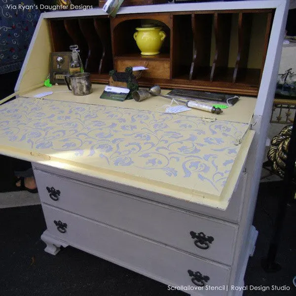 Scrollallover Furniture Stencil
