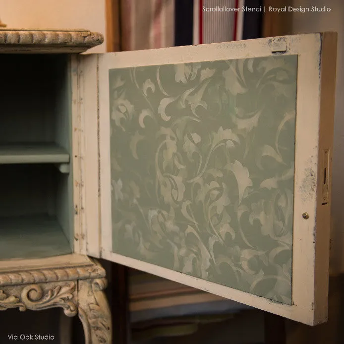 Scrollallover Furniture Stencil