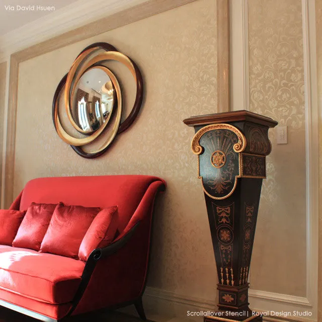 Scrollallover Wall Stencil