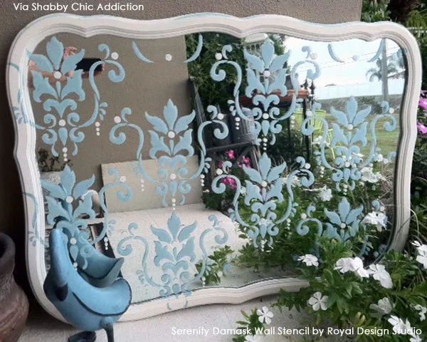Serenity Damask Wall Stencil