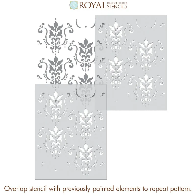 Serenity Damask Wall Stencil