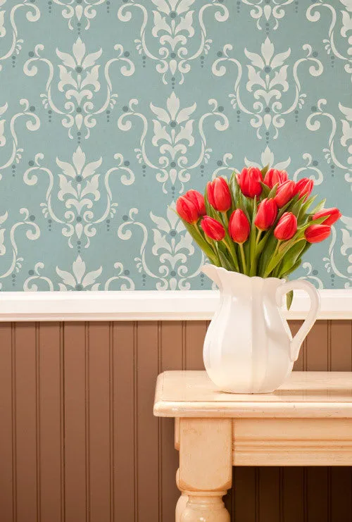 Serenity Damask Wall Stencil