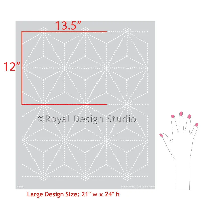 Shibori Japanese Wall Stencil