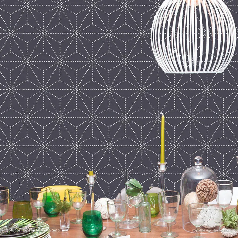 Shibori Japanese Wall Stencil