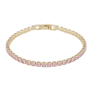 Siri Pink Stone Tennis Bracelet | Gold Plated