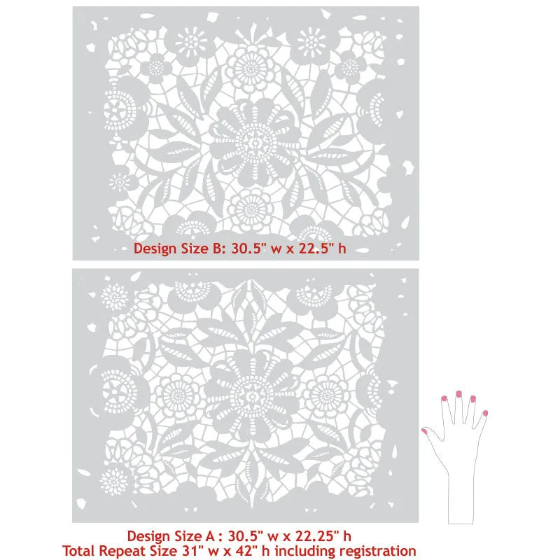 Skylar's Lace Floral Stencil