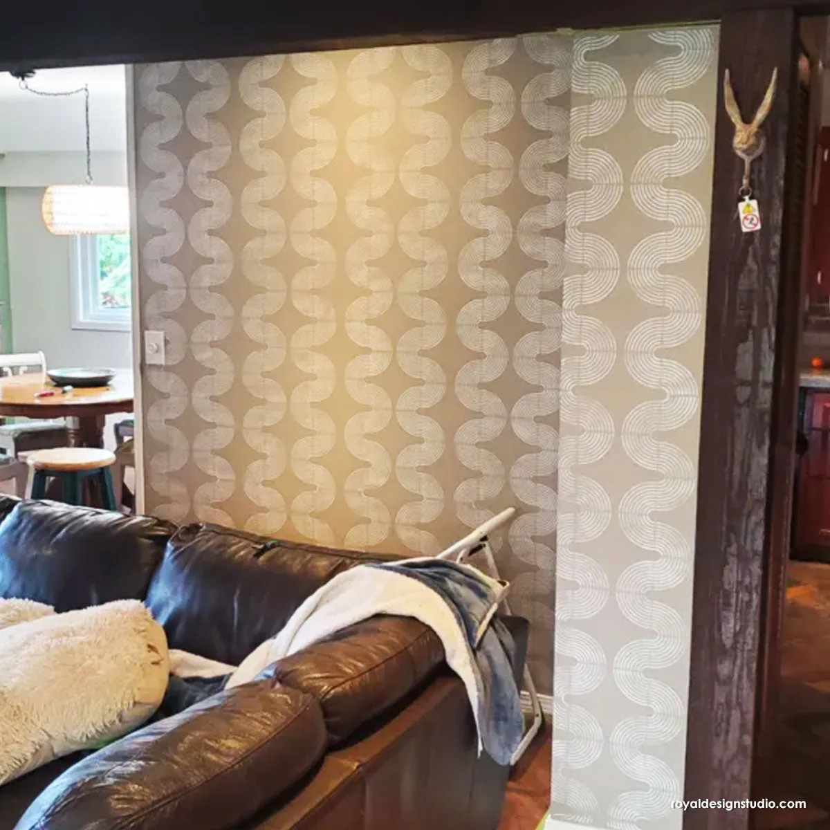 Sound Waves Modern Wall Stencil