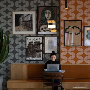 Sound Waves Modern Wall Stencil