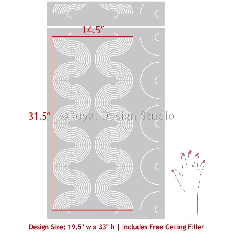 Sound Waves Modern Wall Stencil