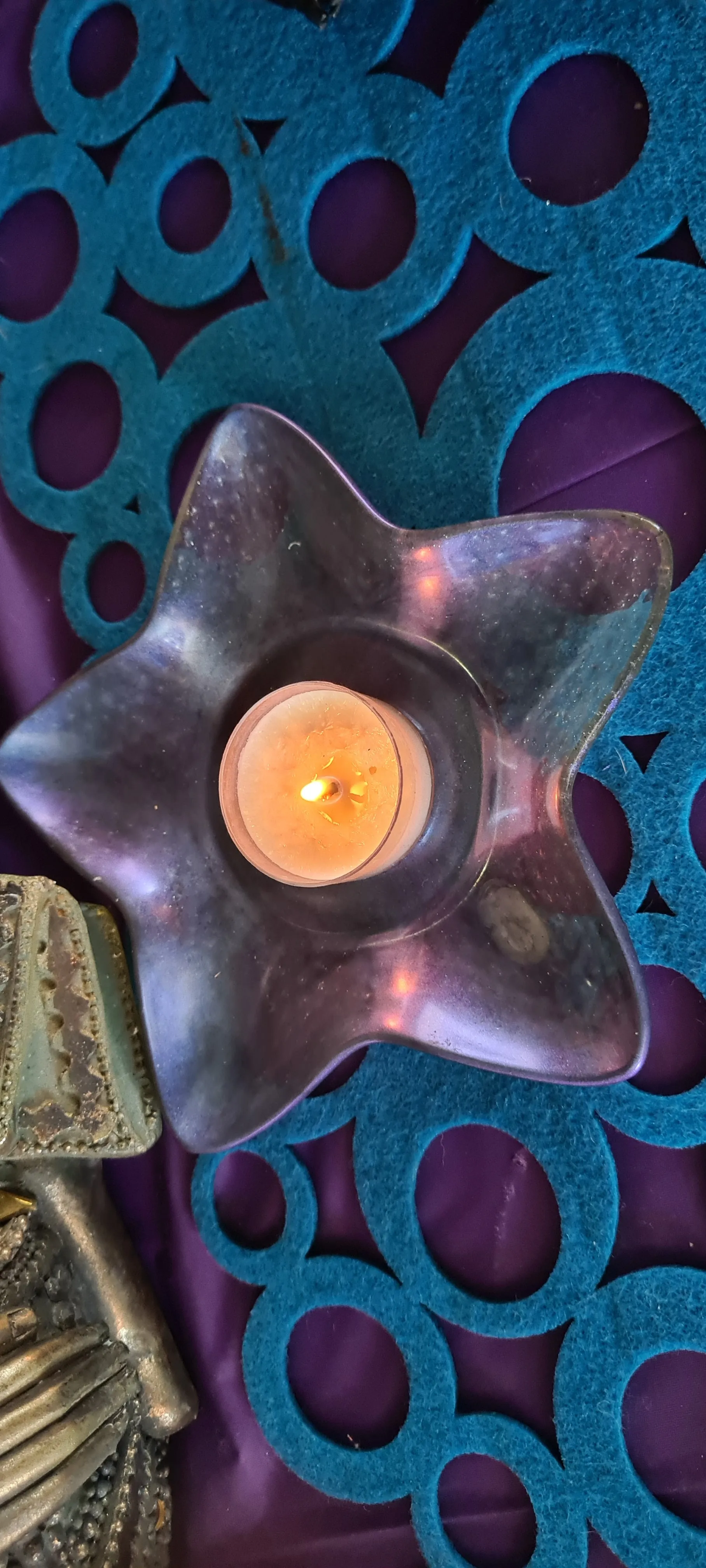 STARFISH CRYSTAL CANDLE HOLDERS/TRINKET DISH-made by me
