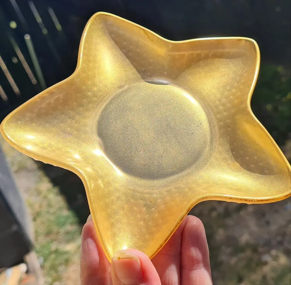 STARFISH CRYSTAL CANDLE HOLDERS/TRINKET DISH-made by me