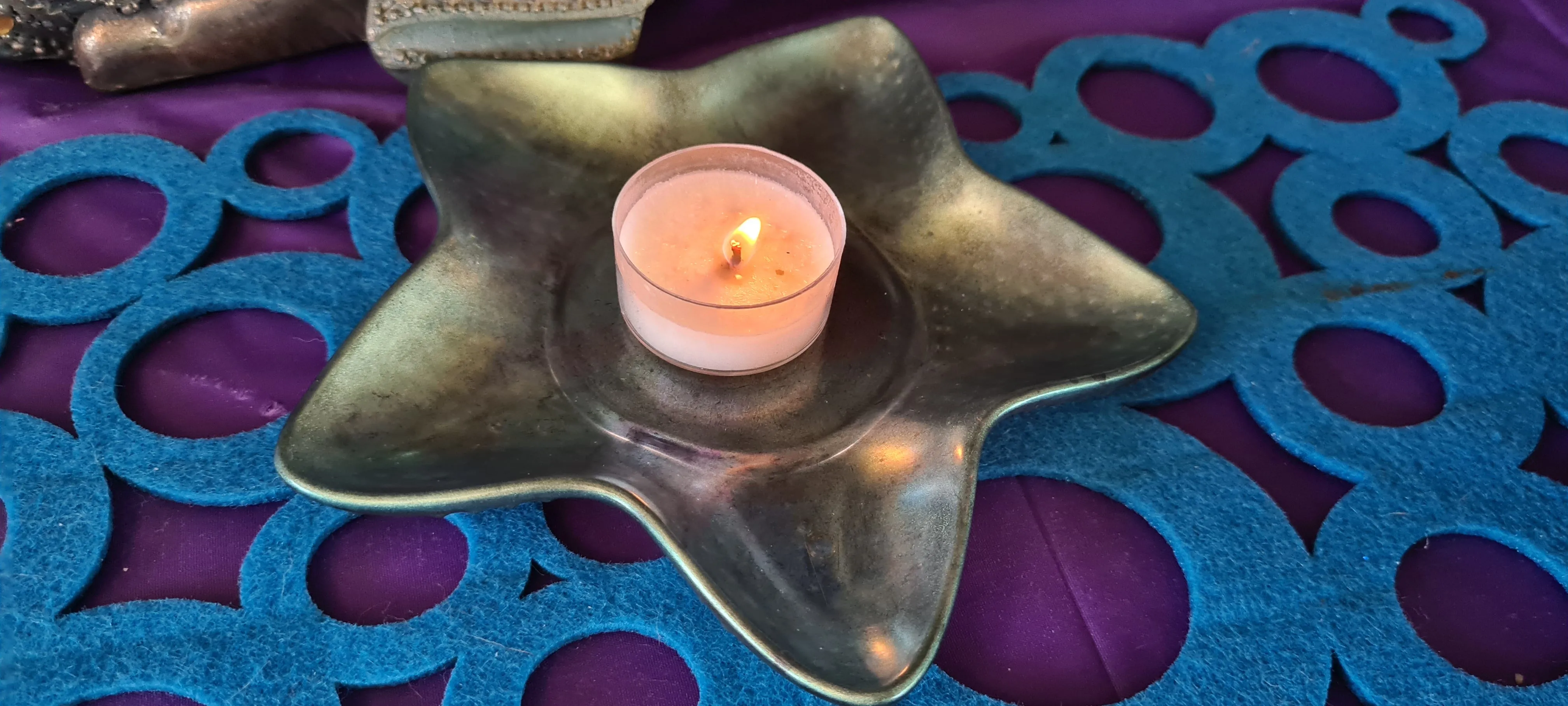 STARFISH CRYSTAL CANDLE HOLDERS/TRINKET DISH-made by me
