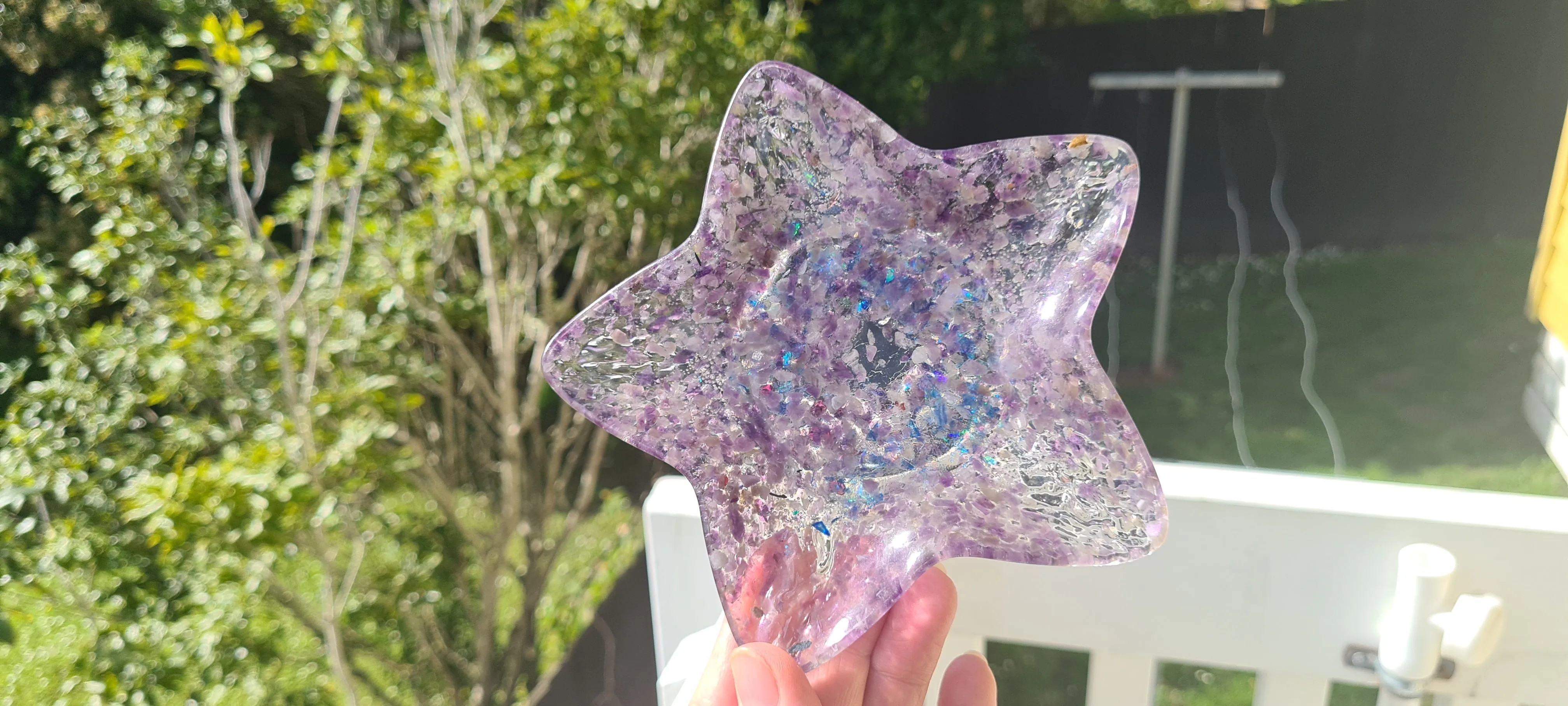 STARFISH CRYSTAL CANDLE HOLDERS/TRINKET DISH-made by me