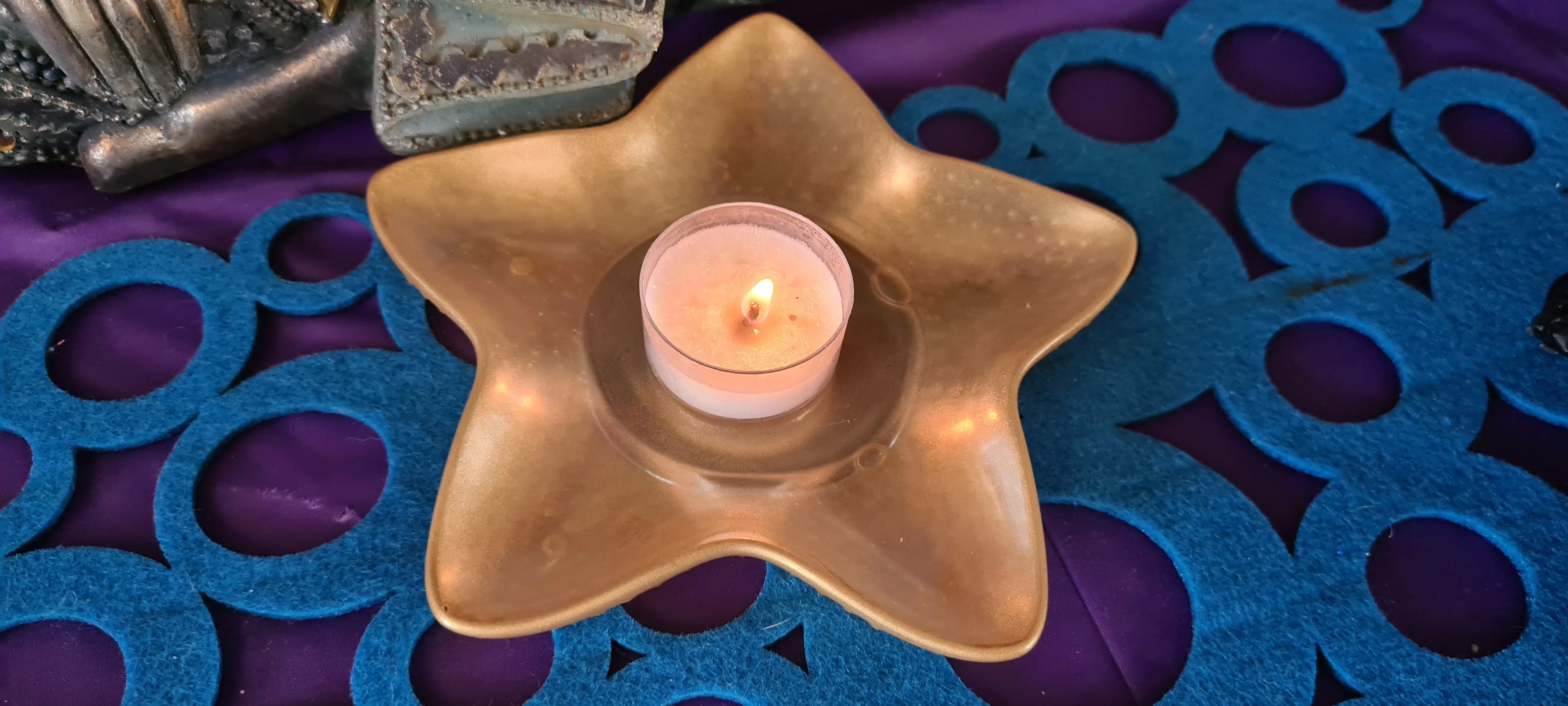 STARFISH CRYSTAL CANDLE HOLDERS/TRINKET DISH-made by me