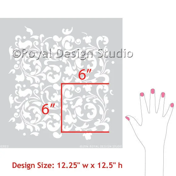 Sultan Swirl Furniture Stencil