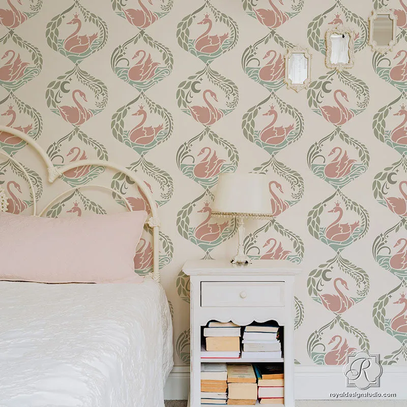 Swan Serenade Wall Stencil