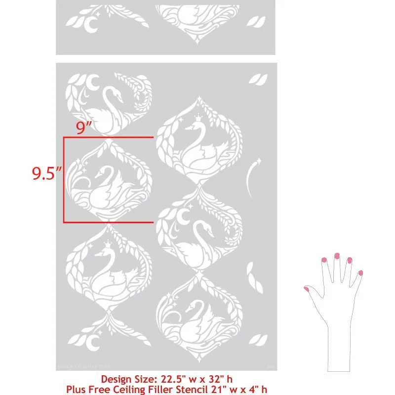 Swan Serenade Wall Stencil