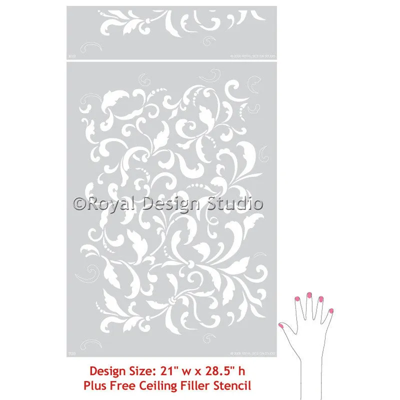 Tailfeathers Allover Wall Stencil
