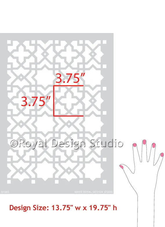 Tangier Lattice Moroccan Furniture Stencil