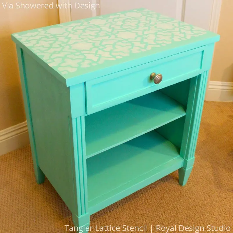 Tangier Lattice Moroccan Furniture Stencil