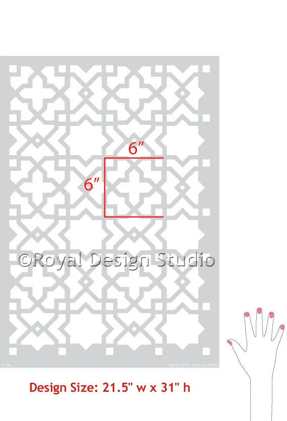 Tangier Lattice Moroccan Wall Stencil