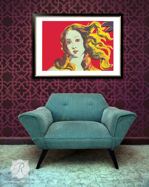 Tangier Lattice Moroccan Wall Stencil