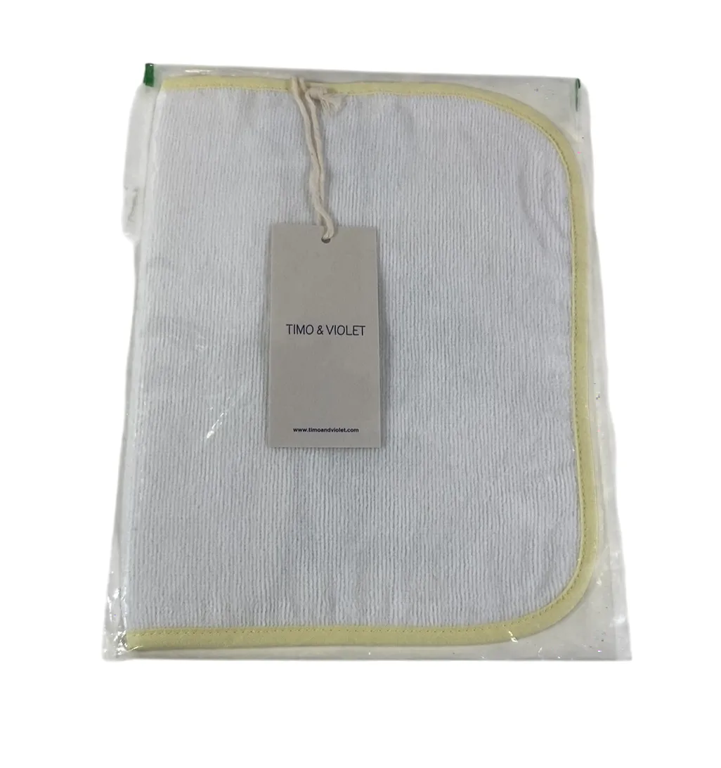 Timo & Violet Hooded Bath Towel & Washcloth Set, Lemon Piped