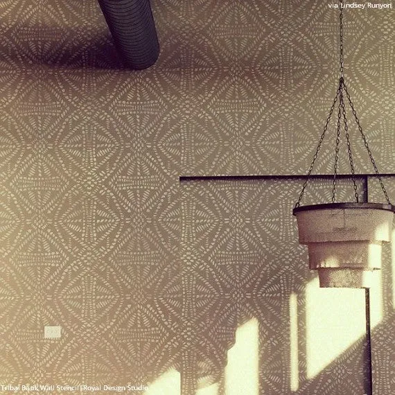 Tribal Batik Allover Wall Stencil