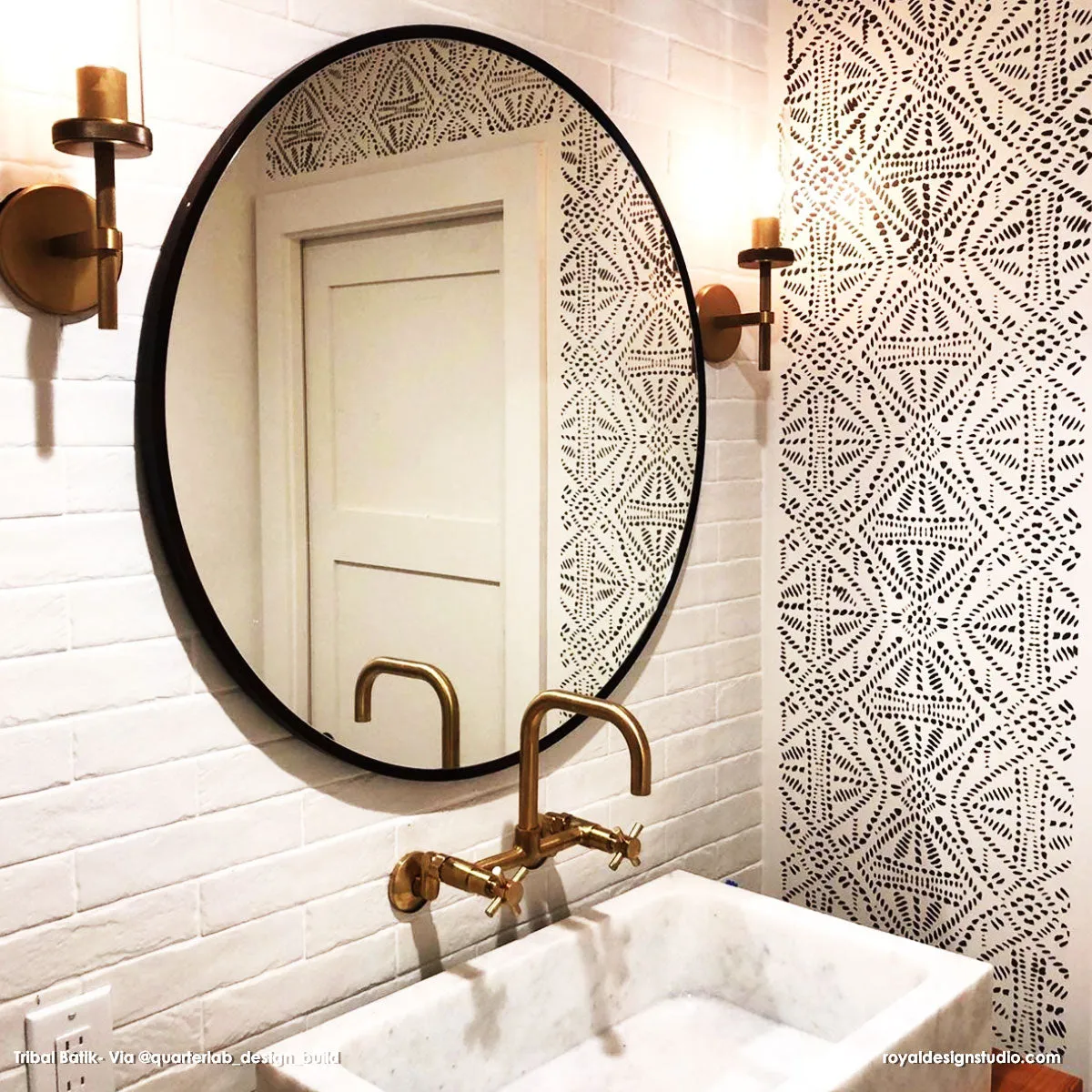 Tribal Batik Allover Wall Stencil