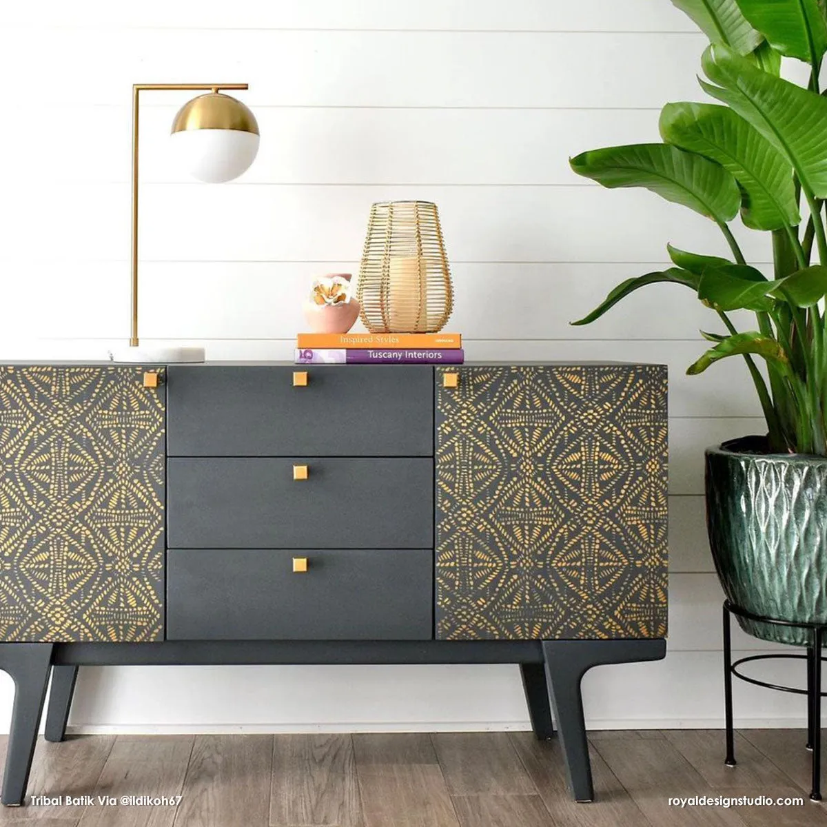 Tribal Batik Allover Wall Stencil