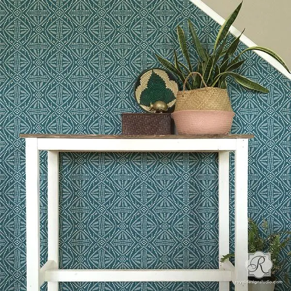 Tribal Batik Allover Wall Stencil