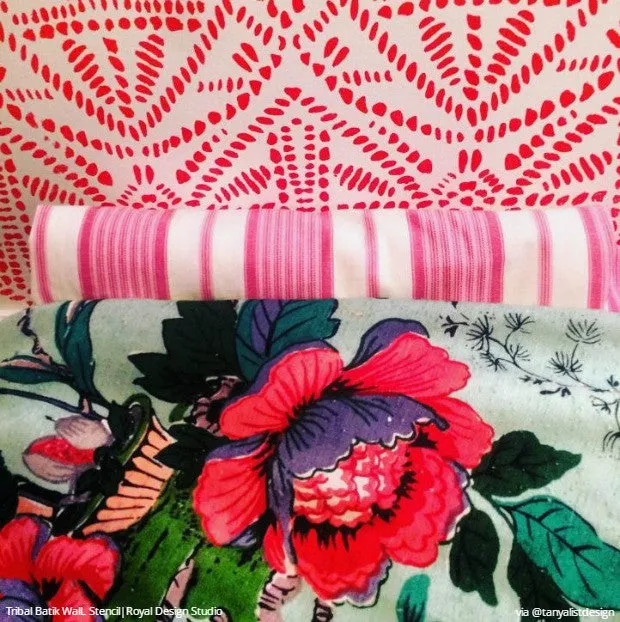 Tribal Batik Furniture Stencil
