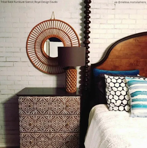 Tribal Batik Furniture Stencil
