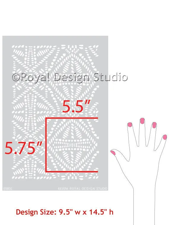 Tribal Batik Furniture Stencil